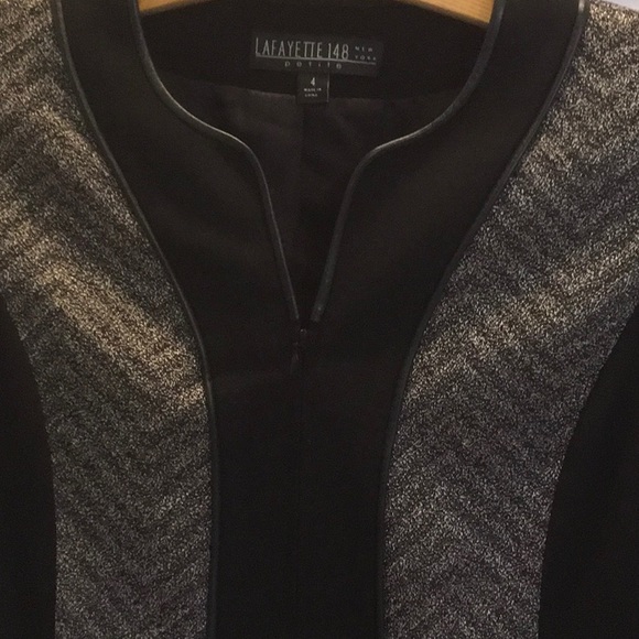 LAFAYETTE 148 NY Black KNIT BLAZER Chevron 4P - Picture 5 of 8